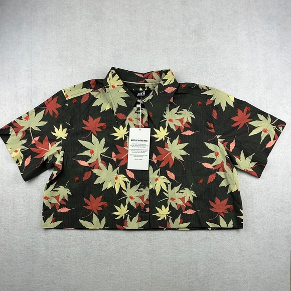 Wildfang Tops - Wildfang x Laika Women's Cropped Short Sleeve Button Up Shirt Size Medium